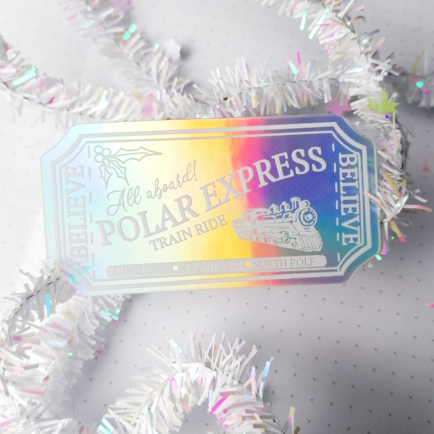 Polar Express Holographic Sticker