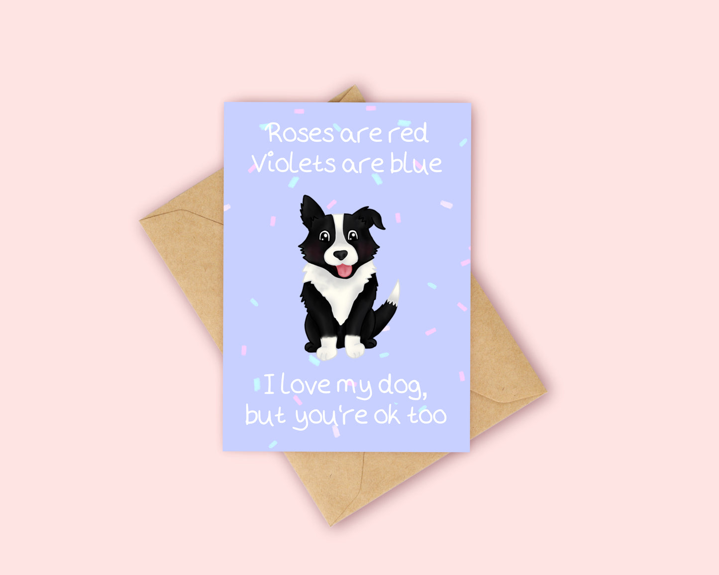 Roses are Red - Dog Love Card - Border Collie