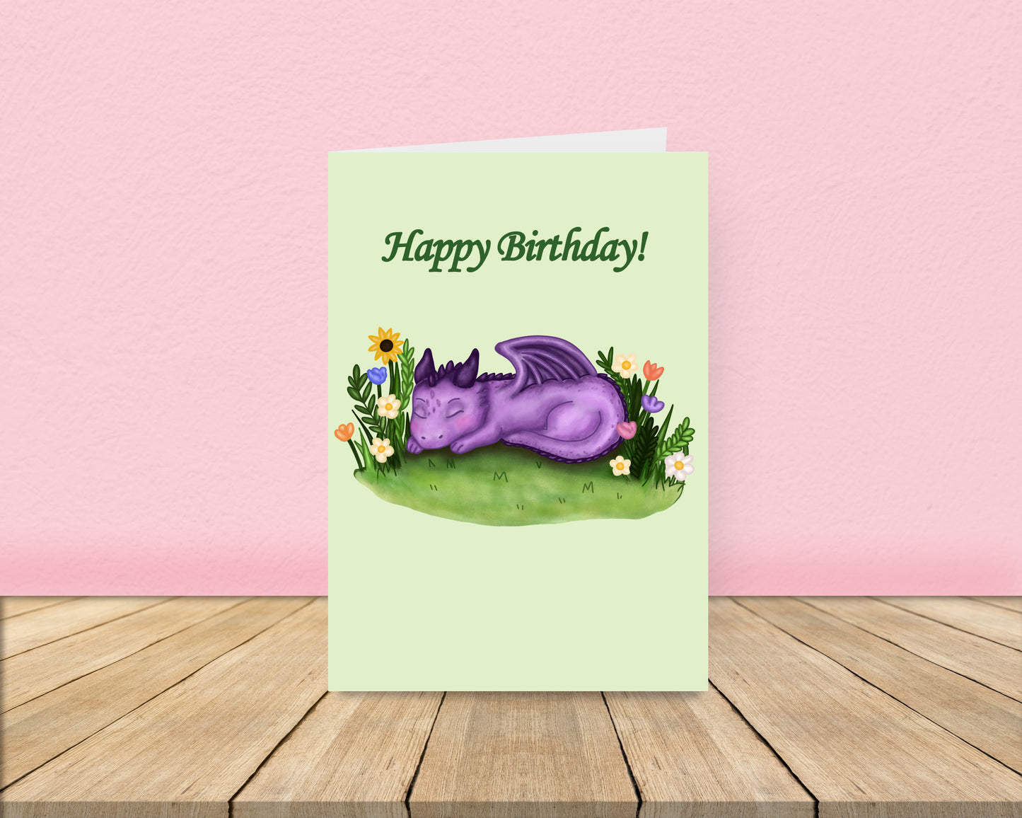 Sleepy Dragon Birthday Card