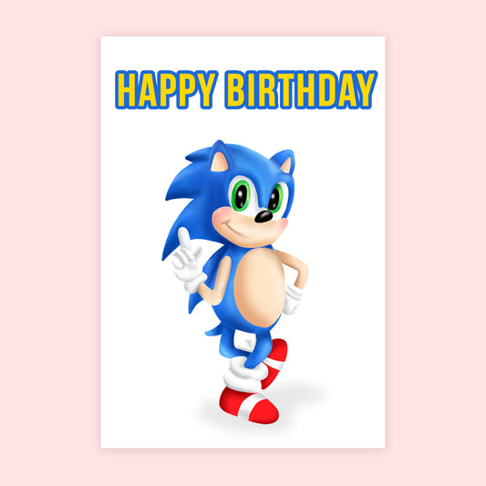 Sonic Birthday Card A5