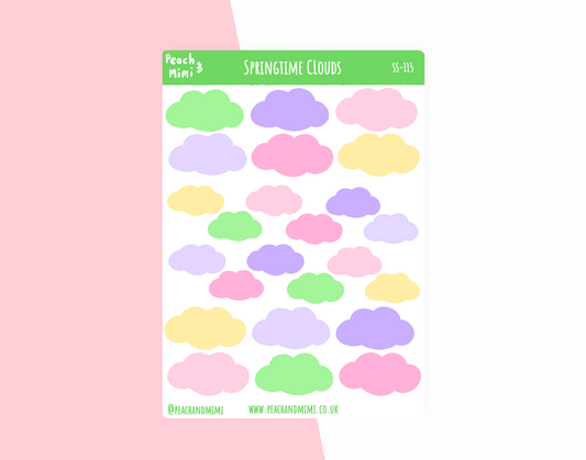 Springtime Clouds Planner Stickers