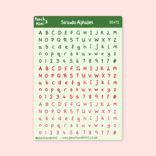 Strawbs Alphabet Sticker Sheet