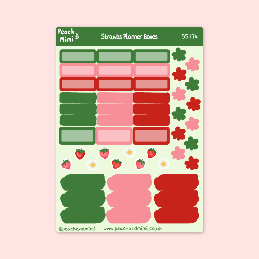 Strawbs Planner Boxes Sticker Sheet