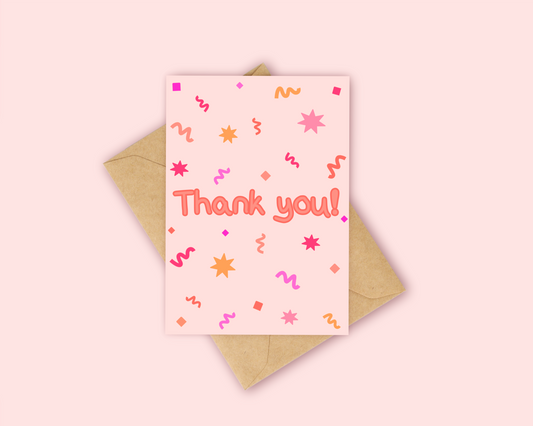 Thank you Sunset Confetti Card