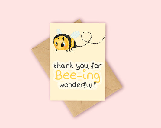 Bee Thank you Card