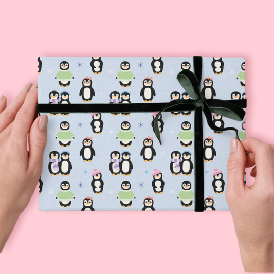 Winter Penguins Wrapping Paper