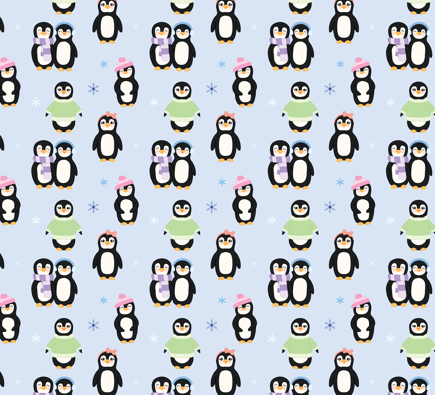 Winter Penguins Wrapping Paper