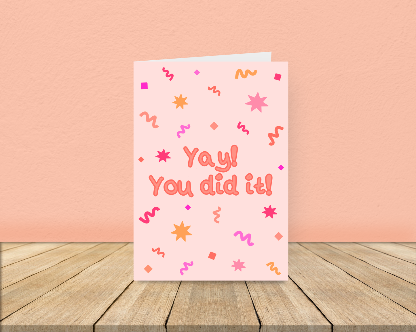 Yay you did it! Sunset Confetti Card