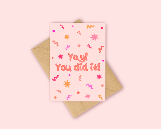 Yay you did it! Sunset Confetti Card