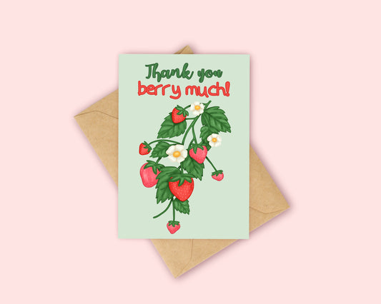 Thank you berry much strawberry card